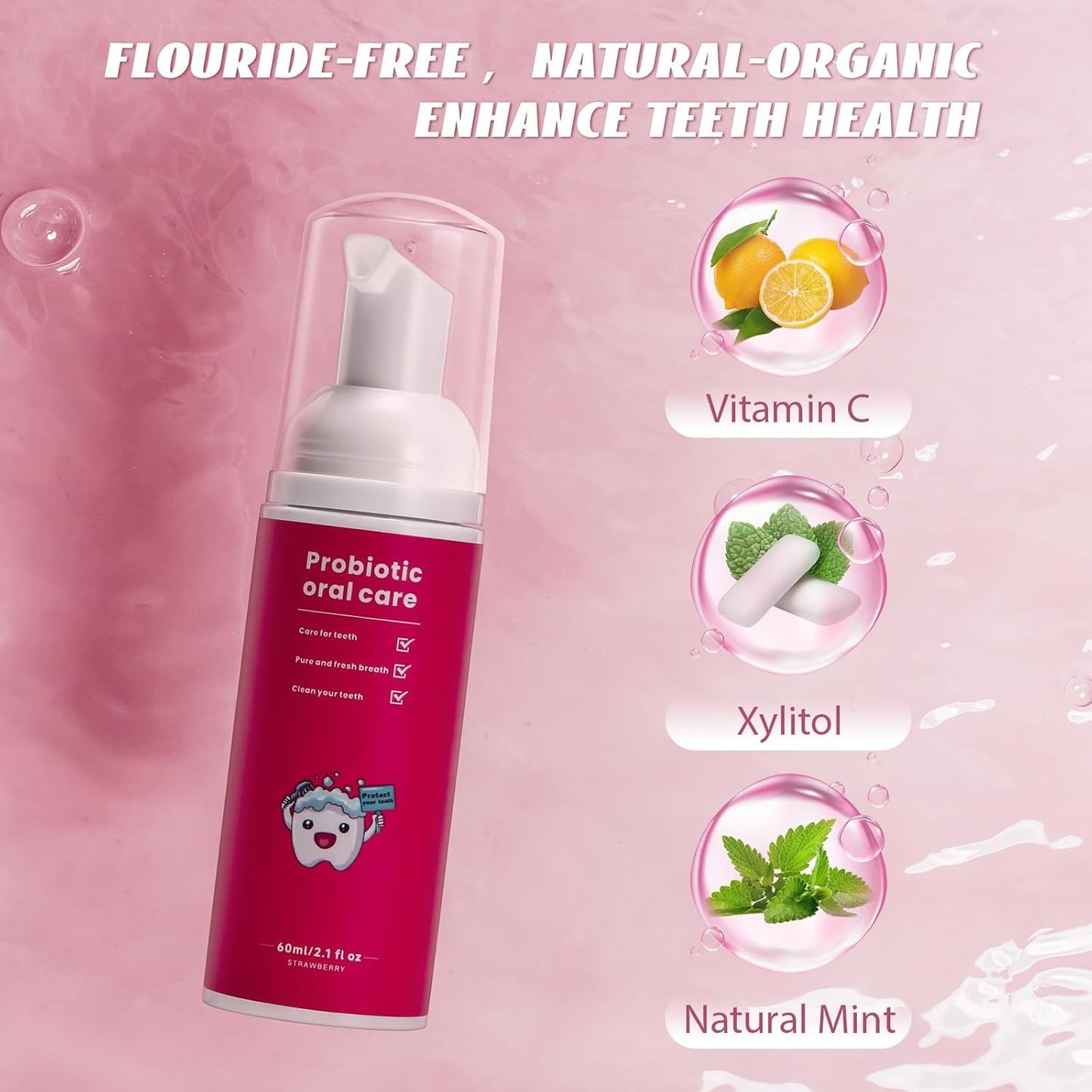 Kids Electric U Shaped Toothbrush,Kids Sonic Full Mouth Toothbrush with 4 Soft Brush Head Automatic Rechargeable 6 Cleaning Modes IPX7 Waterproof 360 Degree Cleaning - Age8-15 Pink