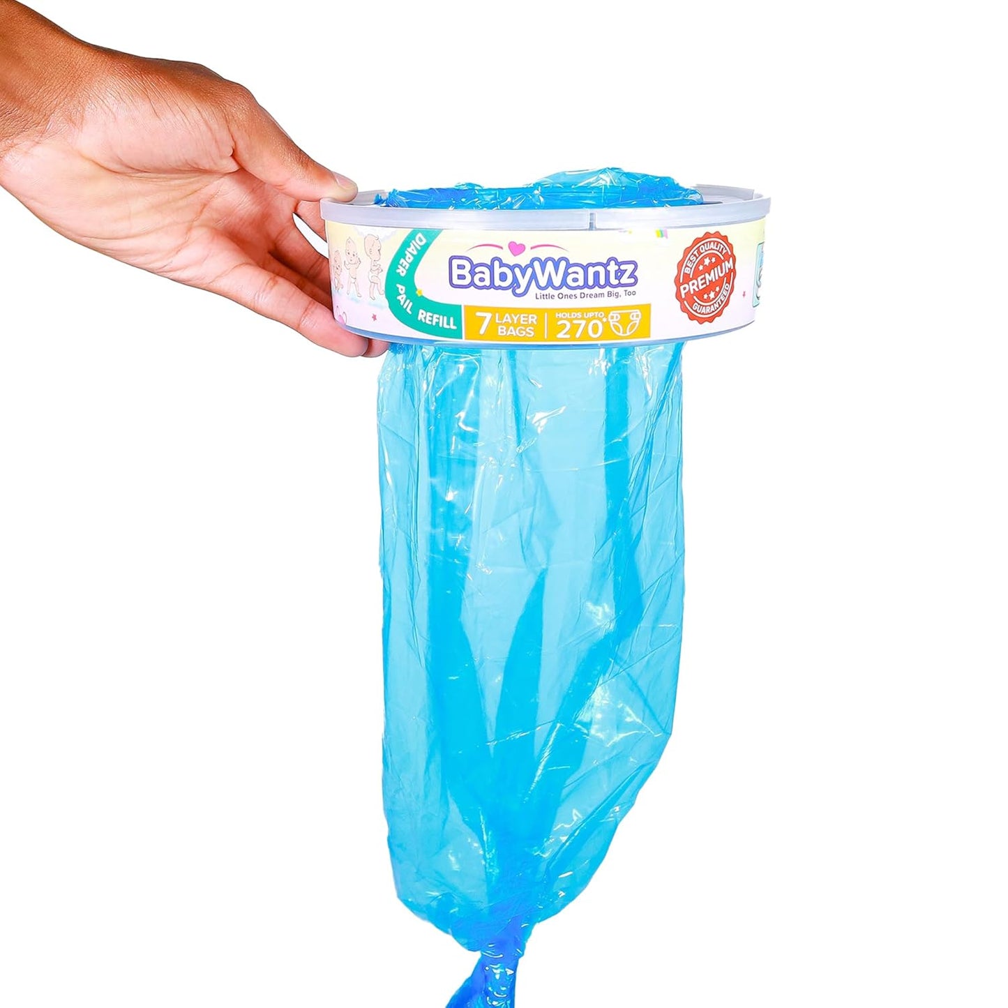 Premium Diaper Pail Refill Bags Compatible with Diaper Genie Pails - 8 Pack - Holds up to 2160 Newborn Diapers