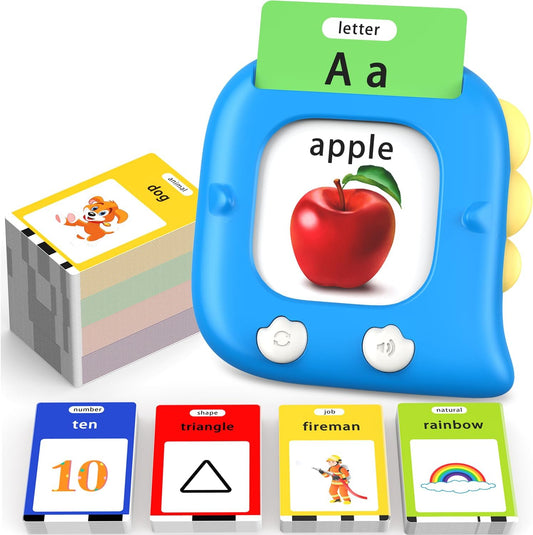 Kidzdo Talking Flash Cards with 560 Sight Word, Christmas Birthday Gifts for 2 3 4 5 6 Year Old Boys Girls, Montessori Pocket Speech Language Therapy Toys, Portable Toddlers Toys for Ages 2-6, Blue