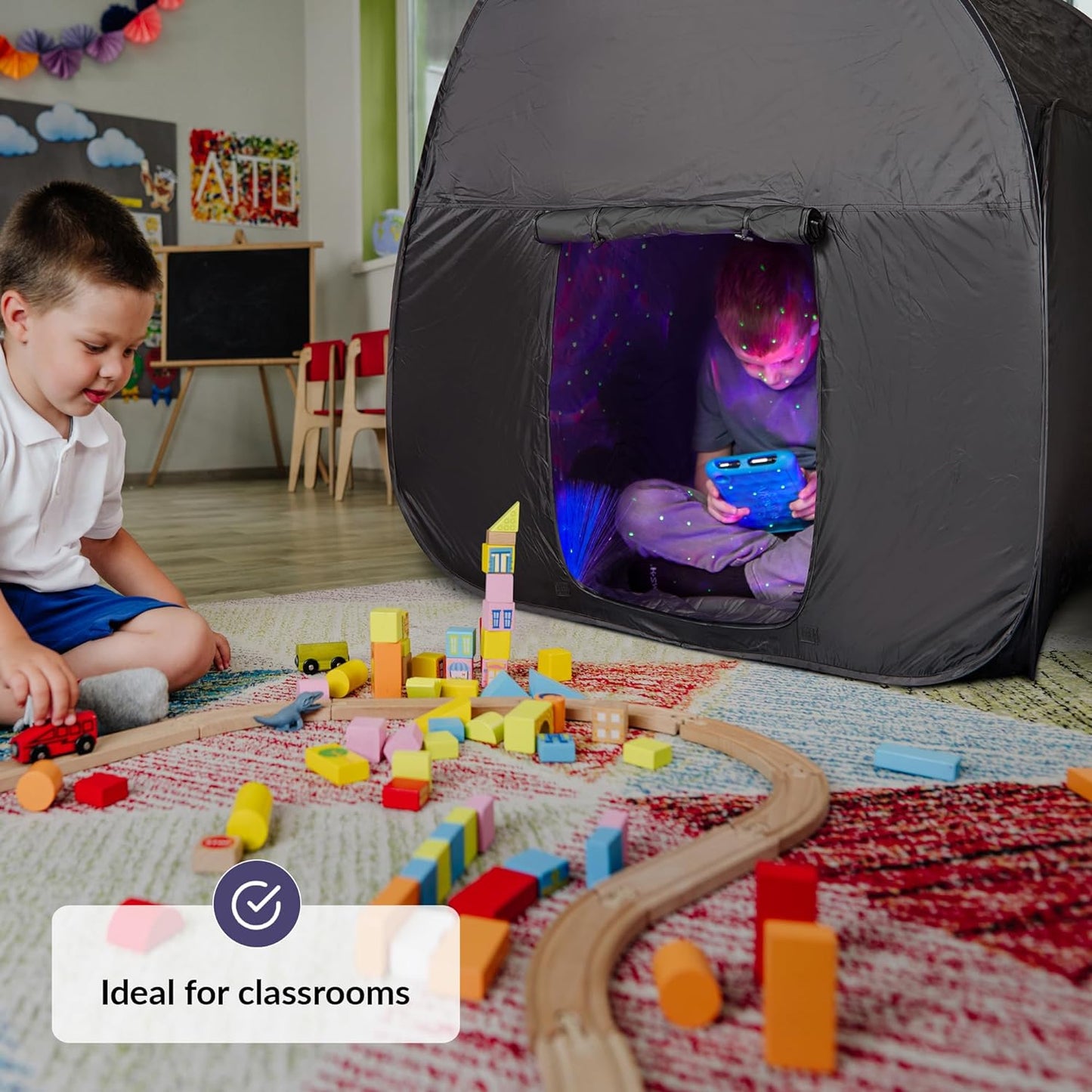 Sensory Tent for Kids & Adults | Calming Hideout & Cozy Pop-Up Blackout Sensory Tent for Autism & Anxiety | Autism Space for Calm Corners, Therapy & Relaxation | Double