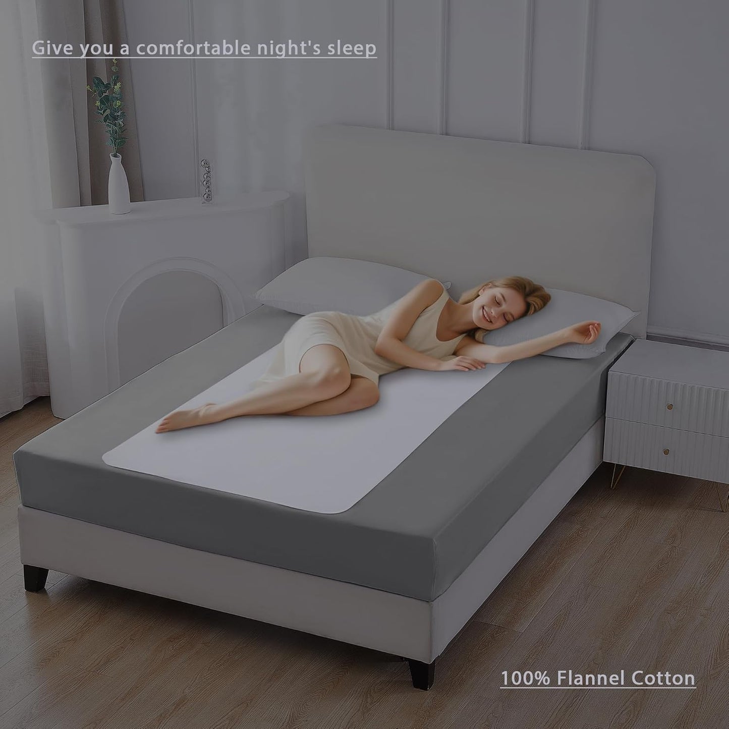 Washable Underpads, 34" x 52" (Pack of 2) Extra Heavy Absorbency ,100% Waterproof Mattress Protector,Flannel Cotton Underpads for Kids, Adults,Pets,Bed, Couch, Sofa, Floor,Home