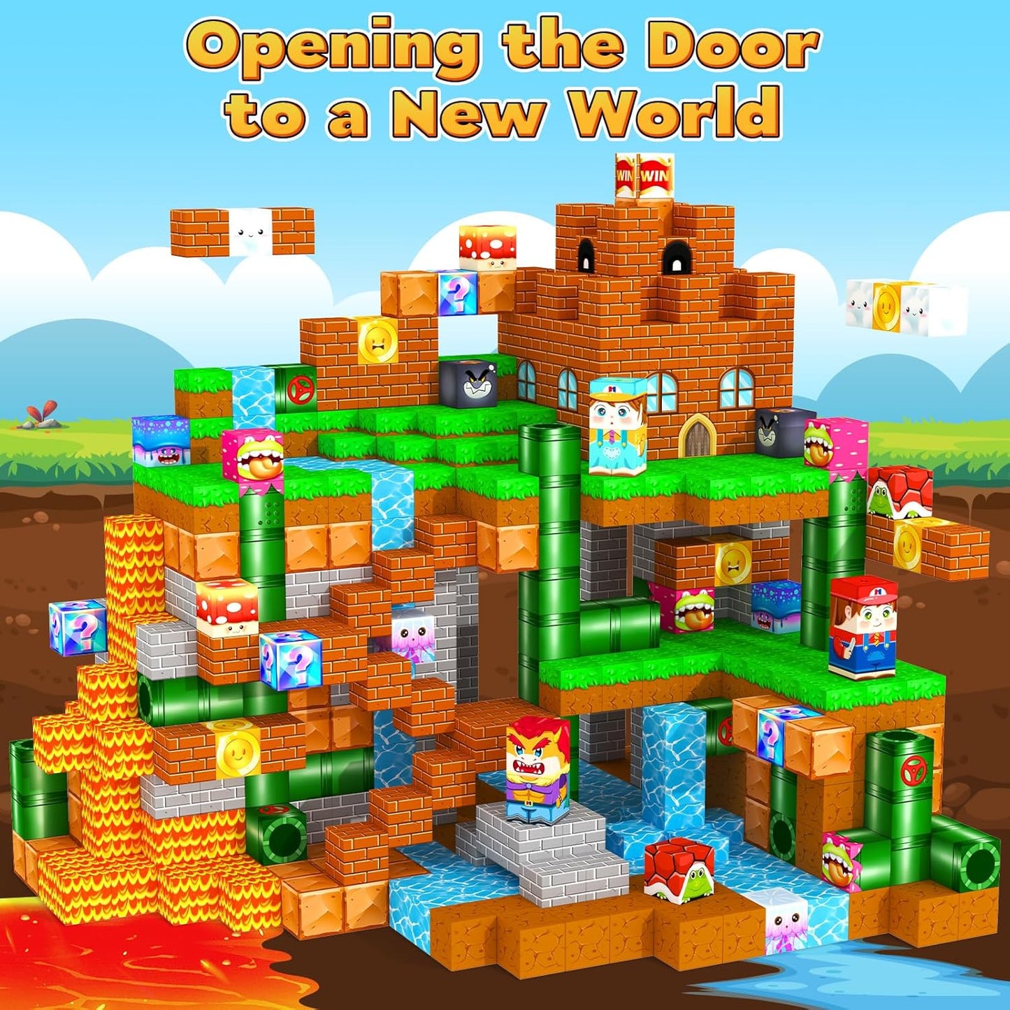 Magnetic Blocks Building Games Kids Toys for 3 4 5 6 7 8 9 10 11 12 13 Year Old Boys Girls, Magnetic Cubes Montessori Sensory Toys for Ages 3+ Travel Party Christmas Birthday Gifts