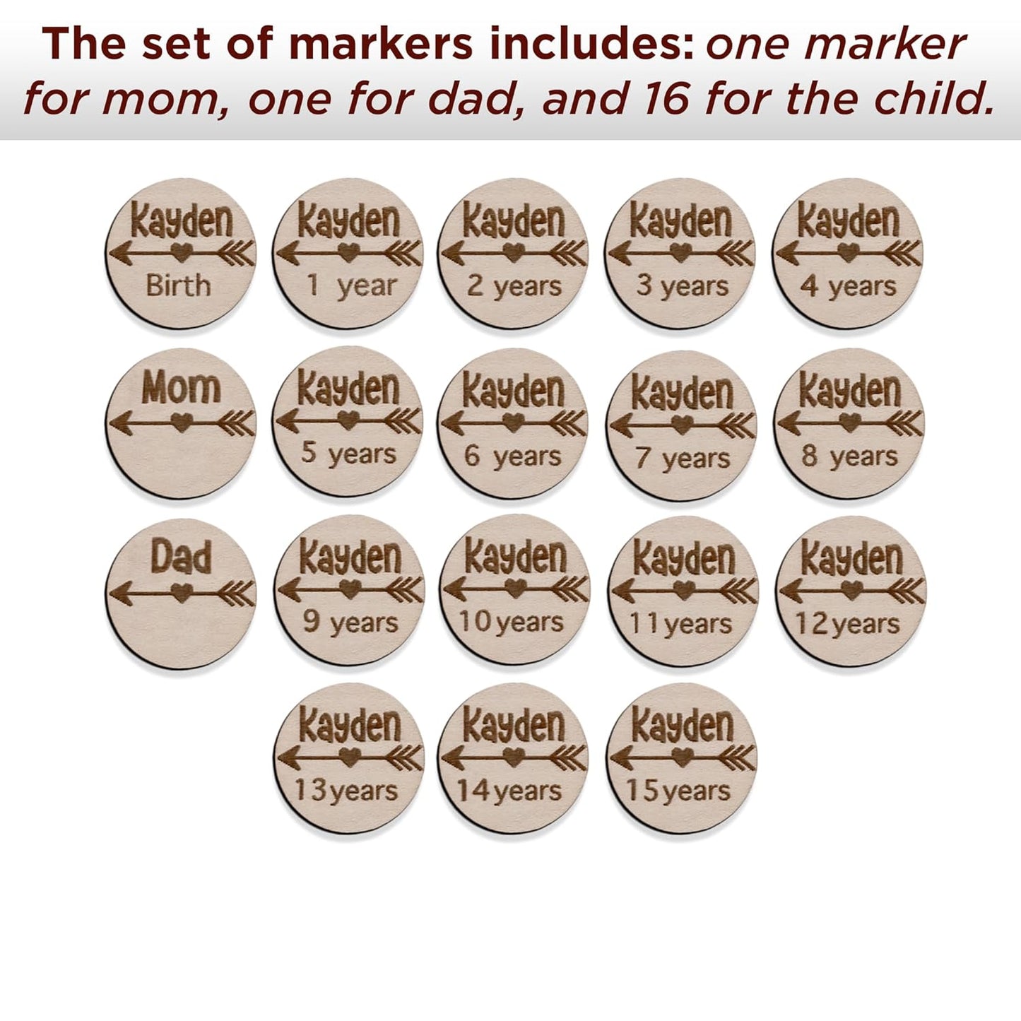 Personalized Wooden Markers for Kids Ruler Growth Chart.