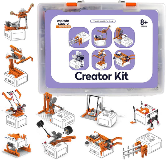 Creator Kit for VinciBot Robotic with 434+ Building Blocks & 20 Building Cases for Kids School STEM Education Class, DIY Science Experiment Kit for Kids Ages 8-12