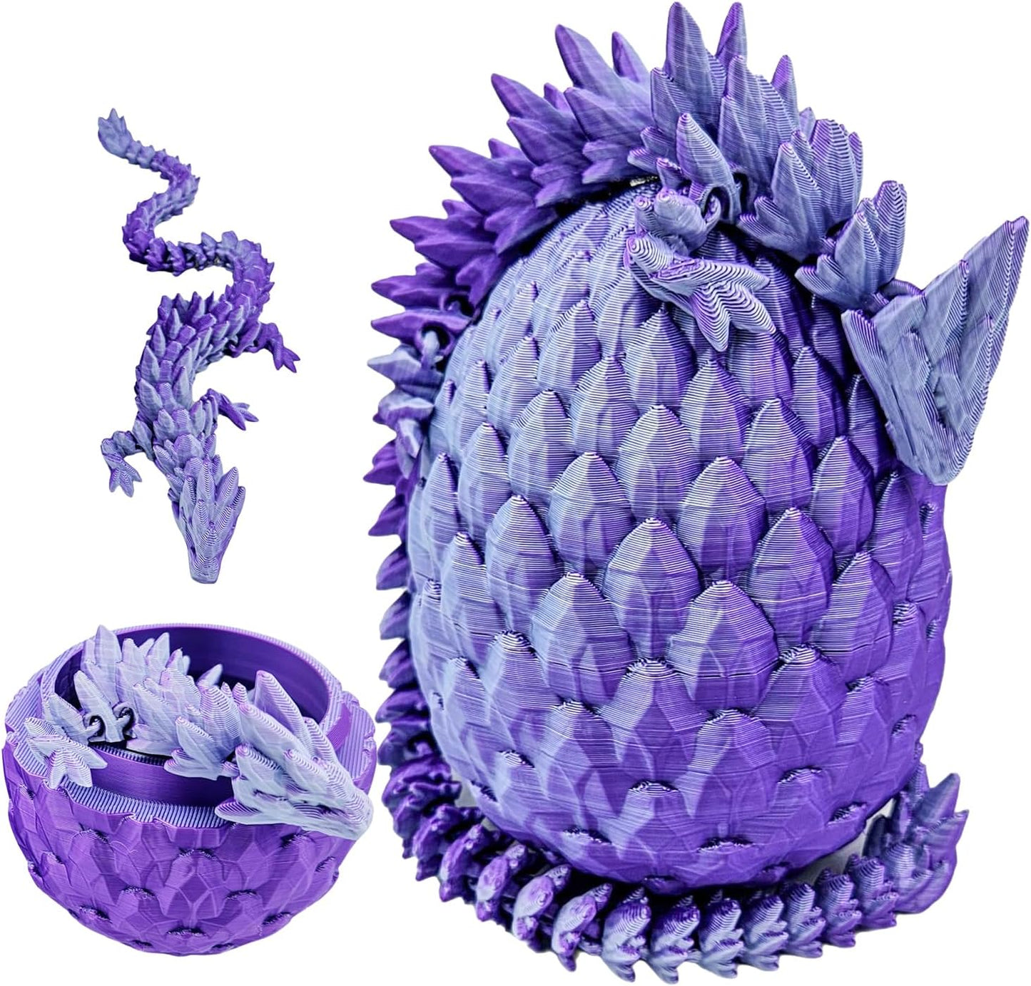 Easter Dragon Eggs 3D Printed Dragon Egg with Dragon Inside Articulated Crystal Dragon Fidget Toy Mystery Easter Suprise Home Office Decor Executive Desk Toys