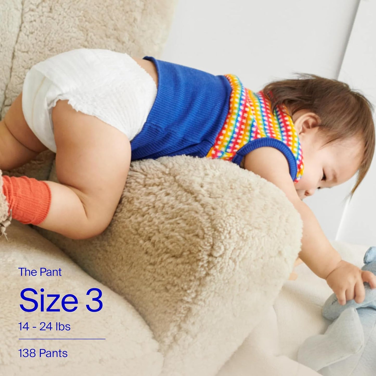 Coterie The Pant, Size 3, Pull Up Style Diapers for Sensitive Skin, Hypoallergenic, Super Absorbent Overnight Leak Protection, 12/24 M (14-24 lbs) 144 Count