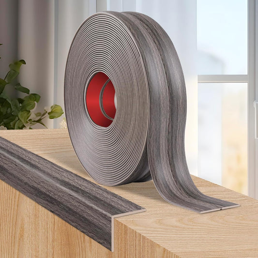 Flexible Wall Corner Protector Moulding Trim Peel and Stick Wall Corner Guards Edge Protector Self Adhesive Molding Trim Strip for Edge Ceiling (Brown Walnut Wood Grain, 1.6 in x 10 Ft)