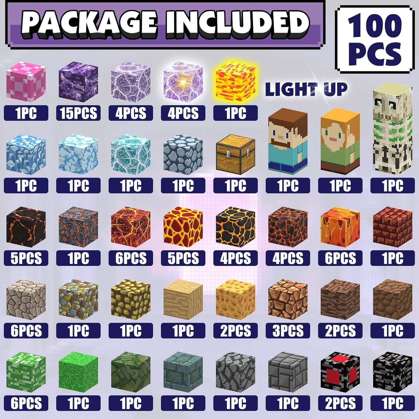 Magnetic Blocks Building Toys Set, Magnetic Building Blocks STEM Construction Toys, 3D Sword Light Up Magnet Cubes Montessori Sensory Stacking Toy for Toddlers Age 3 4 5 6 7 8