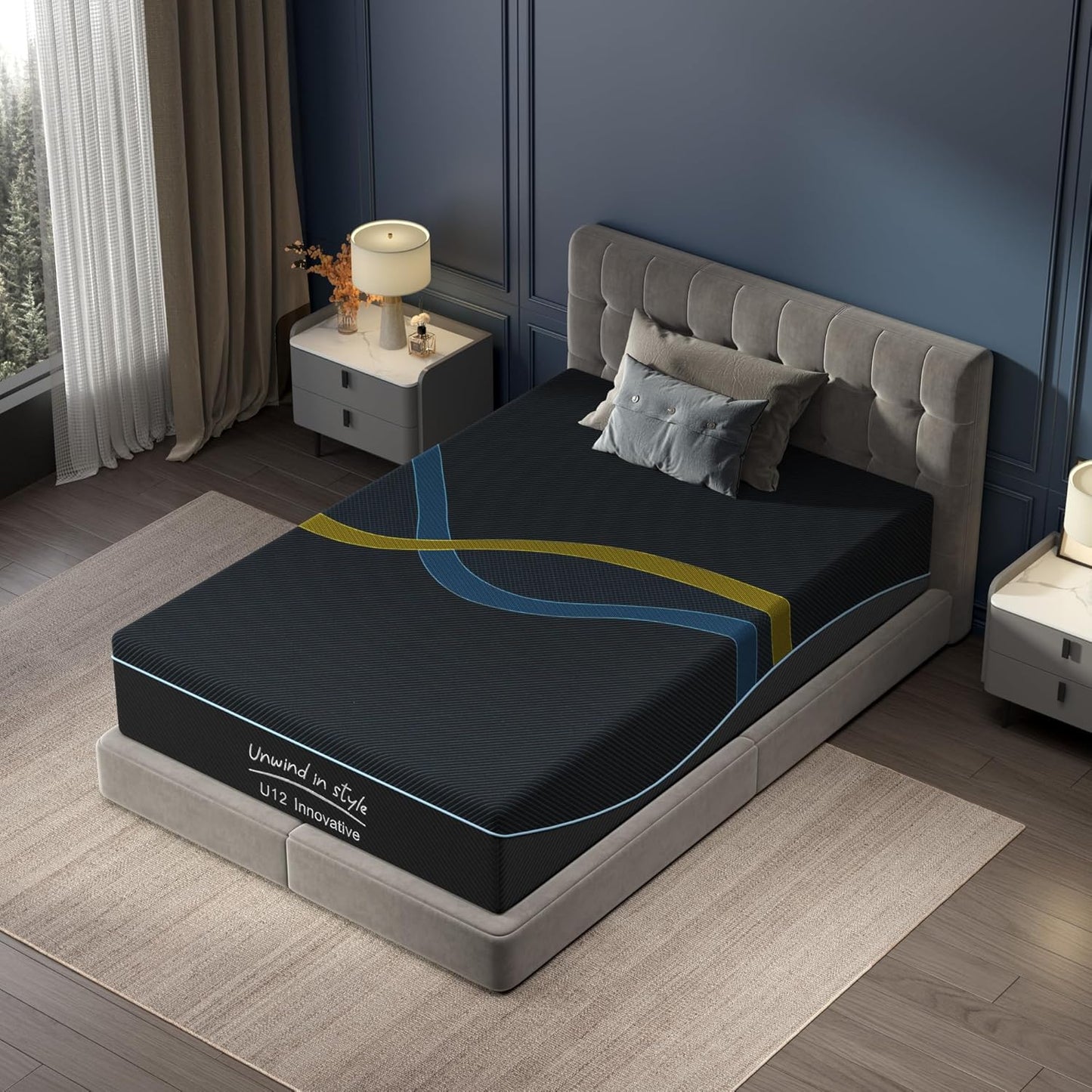 12 inch Twin Mattress Multi-Layer Memory Foam Mattress - Medium Firmness with Bamboo Charcoal & Green Tea Infusion