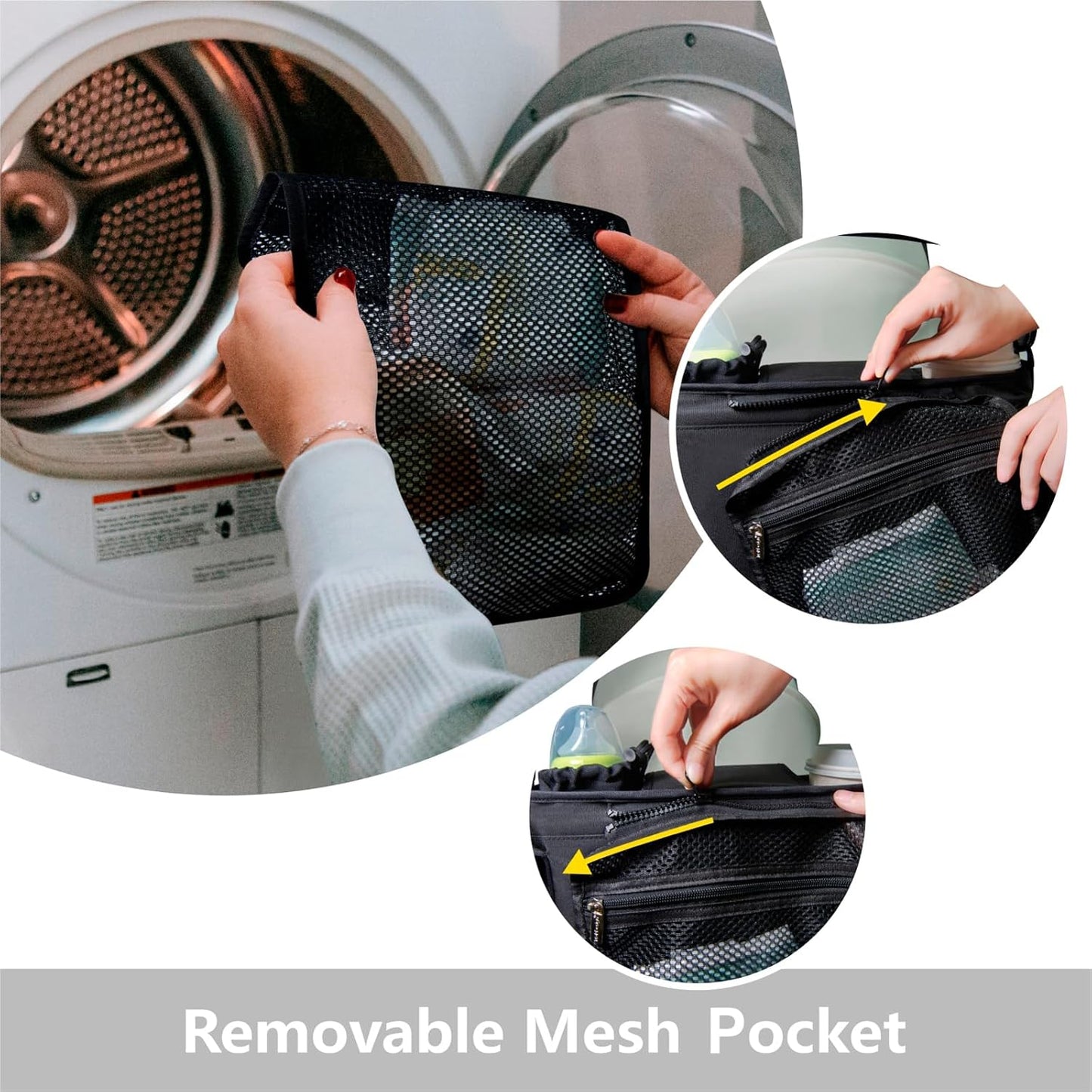 TOPDesign Universal Baby Stroller Organizer, Stroller Caddy with Detachable Mesh Bag & Heightened Insulated Cup Holders & Non-Slip Secure Hooks Accessories, Fits Most Strollers (Purple)