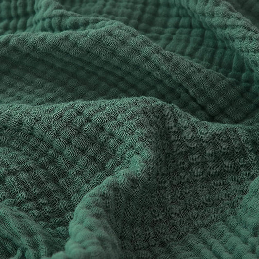 EMME Cotton Muslin Twin Blanket Breathable Gauze Blanket Soft Lightweight Blankets Adults Gifts for Women (Forest Green, 60"x80")