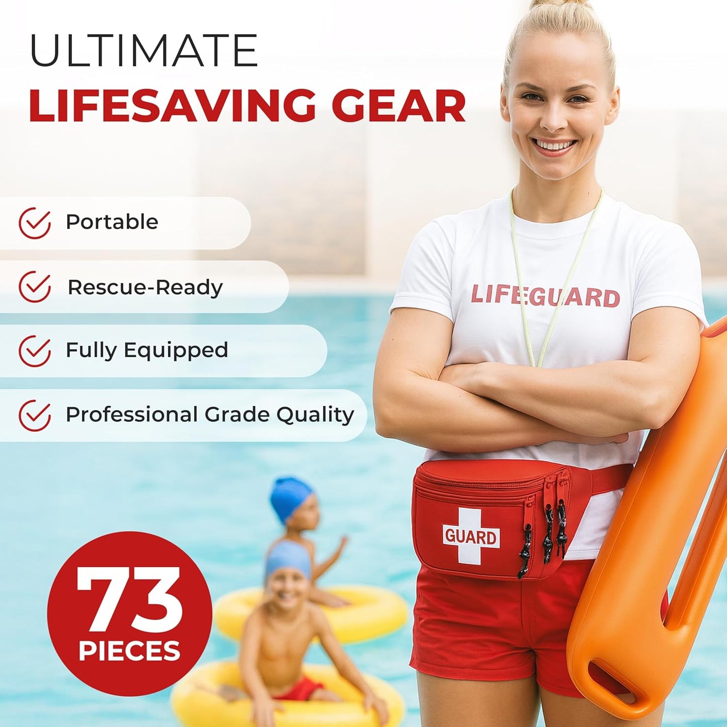 Ever Ready First Aid, Fanny Pack/Hip Pack, Fully Stocked First Aid Kit with Adult & Infant CPR Combo Masks with Beaty